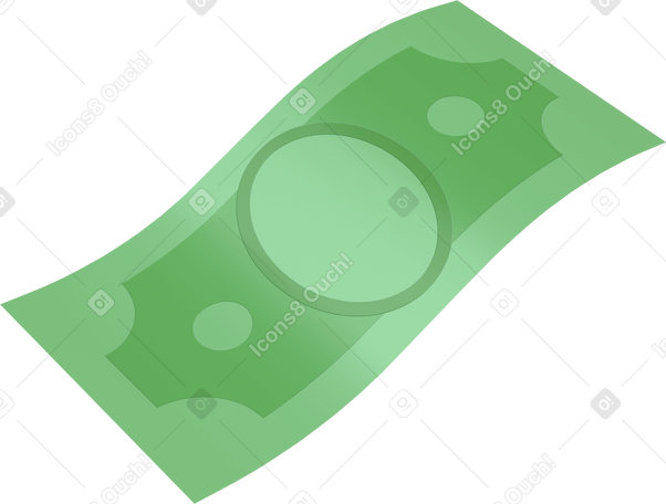 3D flying dollar Illustration in PNG, SVG