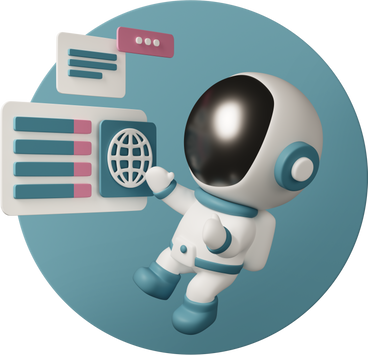 Cute astronaut and web windows with planet earth icon PNG, SVG