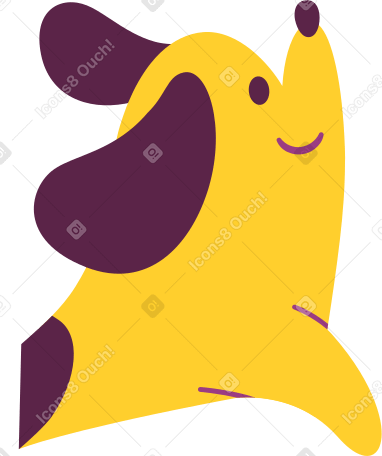 half of a small dog Illustration in PNG, SVG