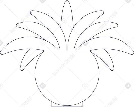 Домашнее растение в горшке в PNG, SVG