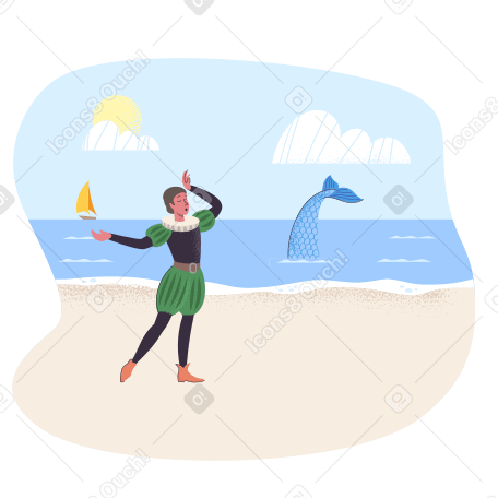 Mermaid Illustration in PNG, SVG