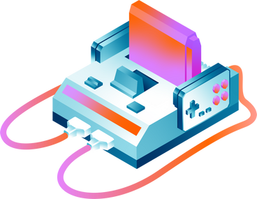 isometric retro console PNG, SVG