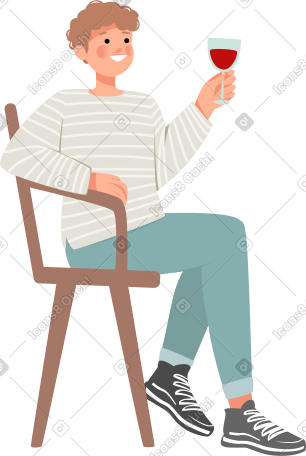 man holding a glass of wine PNG, SVG