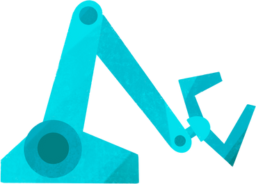 blue robotic arm PNG, SVG