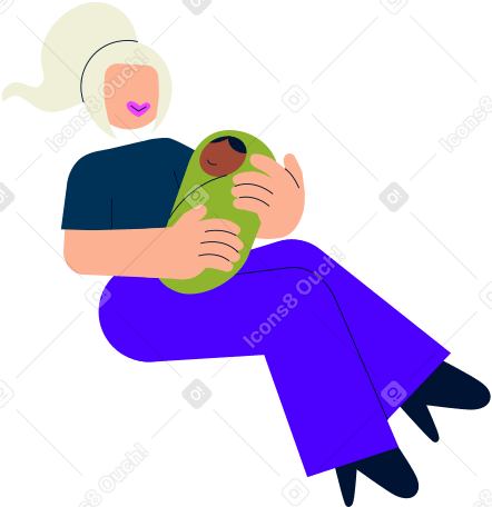 woman cradles a baby PNG, SVG