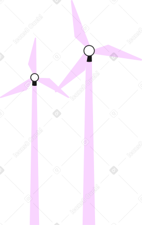 две ветряные мельницы в PNG, SVG