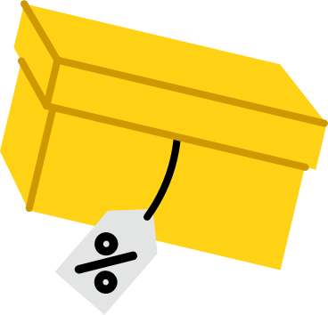 Коробка с биркой продажи в PNG, SVG