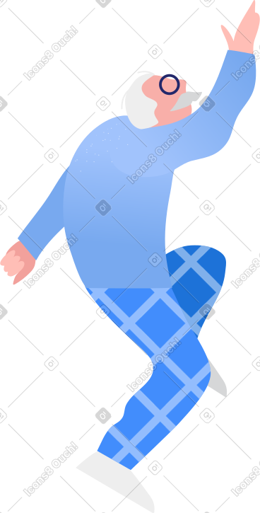 Grandpa jumping PNG, SVG