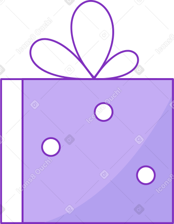 带紫色蝴蝶结的盒子 PNG, SVG