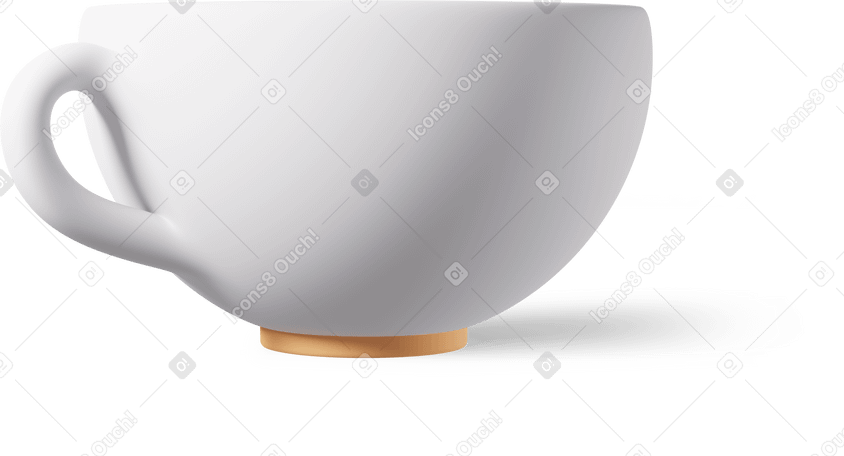 3D White cup  PNG, SVG