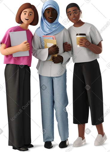 Young women students smiling PNG, SVG