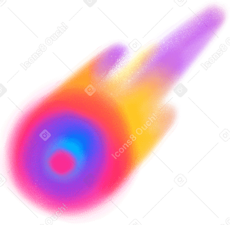 big colorful comet Illustration in PNG, SVG
