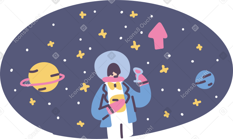 astronaut in the space PNG, SVG