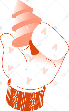 mittened hand holds a christmas tree PNG, SVG