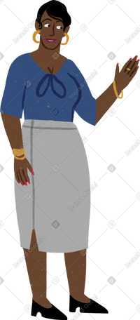 woman talking about something while moving her hand PNG, SVG