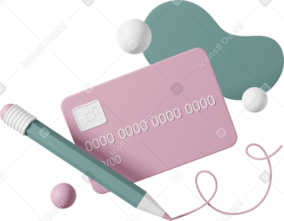 3D shopping credit card PNG, SVG