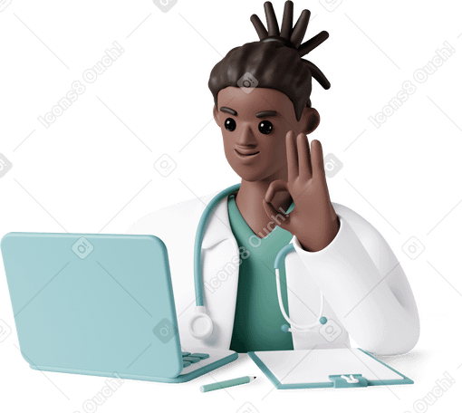 3D boy online doctor PNG, SVG