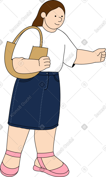 提着包的年轻女子 PNG, SVG