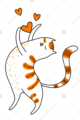 Cat in love Illustration in PNG, SVG