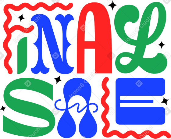 lettering final sale in different fonts Illustration in PNG, SVG