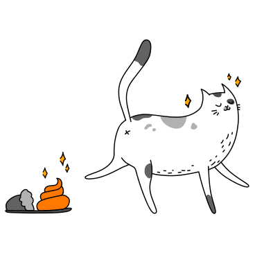 Cat leaving a stinky surprise in the owner's slippers PNG, SVG
