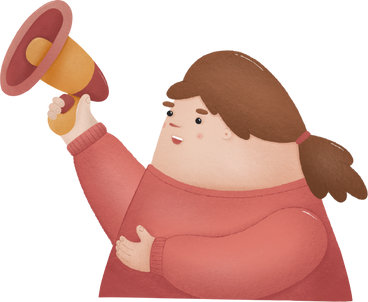 Girl with a megaphone PNG、SVG