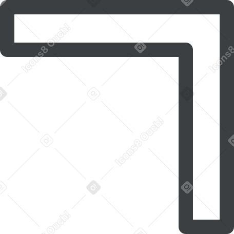 black corner with a contour PNG, SVG