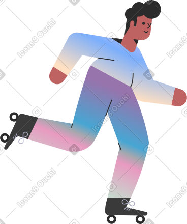 Man rollerblading PNG, SVG