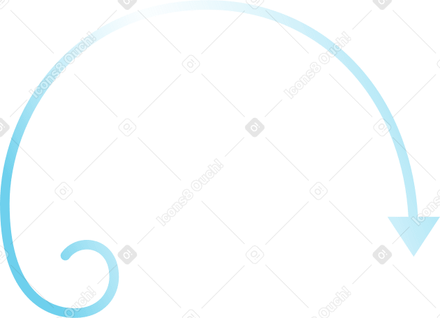 Flecha curva azul transparente PNG, SVG