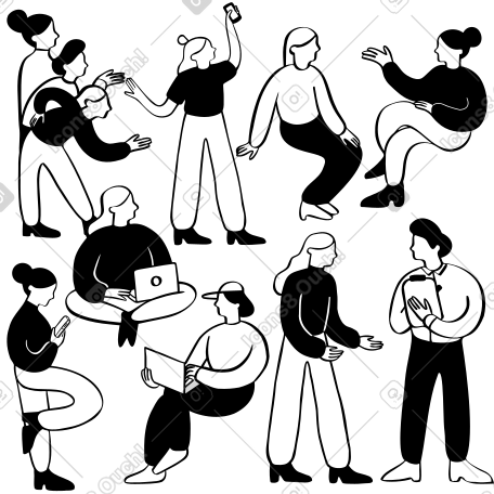 Group of people doing stuff PNG, SVG