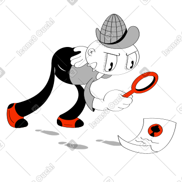 Recruiter in detective's hat searching for the right candidate PNG, SVG