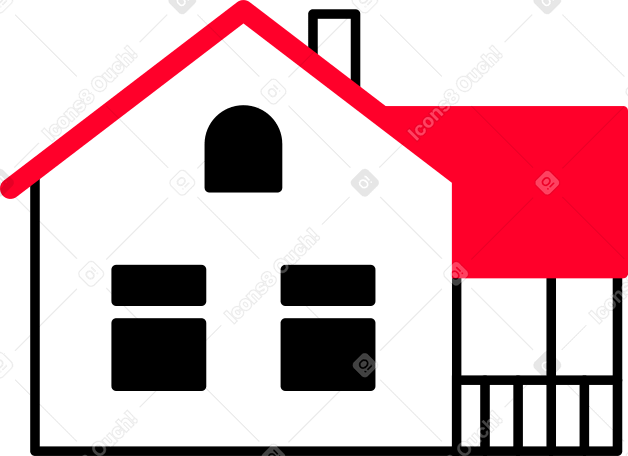 Casa com terraço PNG, SVG