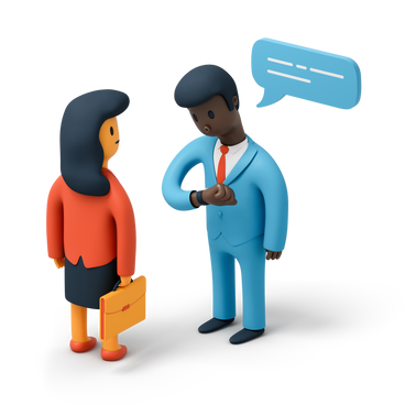 Two people having a business meeting PNG, SVG