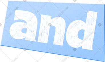 Lettering and on blue background PNG, SVG