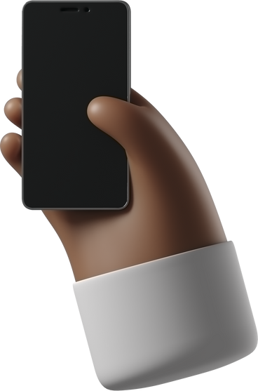 Dunkelbraune hauthand mit einem telefon PNG, SVG