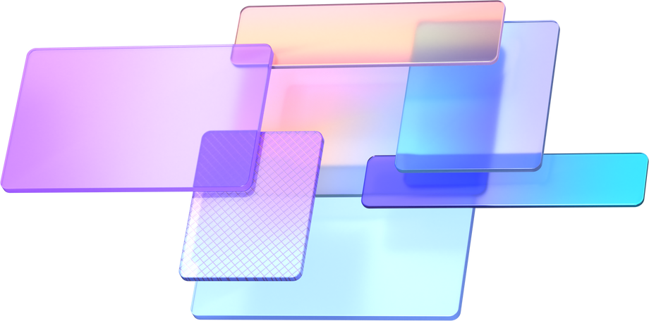 3D geometric composition of translucent rectangles PNG, SVG