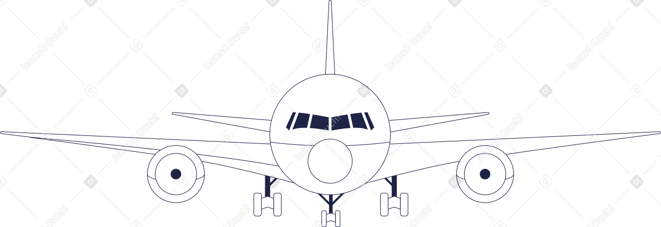 飞机2线 PNG, SVG