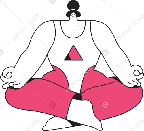 woman sitting in lotus yoga position PNG, SVG