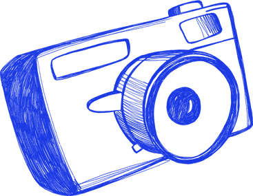 blue camera sketch PNG, SVG