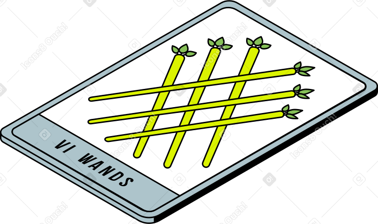 tarot card 6 wands Illustration in PNG, SVG