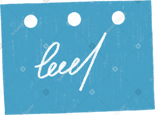 blue sheet of paper with the inscription Illustration in PNG, SVG
