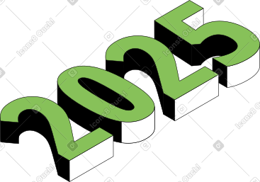 Twenty twenty five year text PNG, SVG
