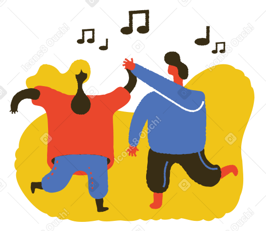 Man and woman dancing to the music PNG, SVG