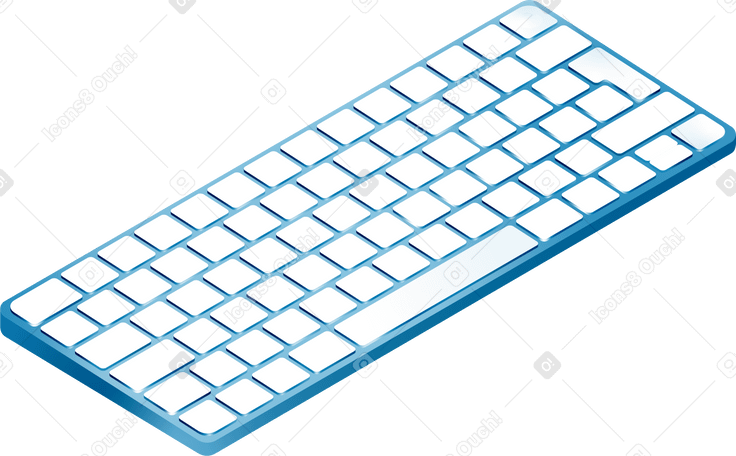 isometric wireless keyboard PNG, SVG