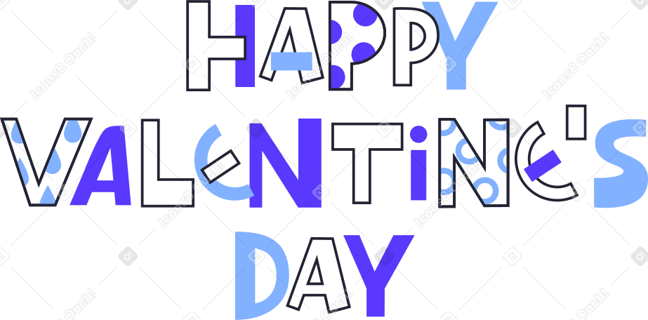 lettering happy valentine's day Illustration in PNG, SVG