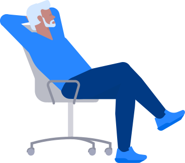 Man sitting on a chair animated illustration in GIF, Lottie (JSON), AE
