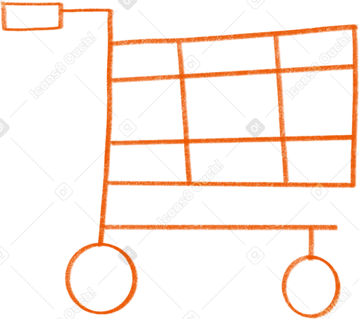 orange line shopping cart PNG, SVG