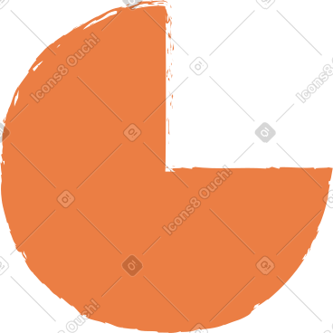 Orange pie chart PNG, SVG