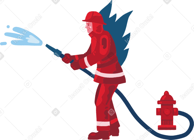 fireman Illustration in PNG, SVG