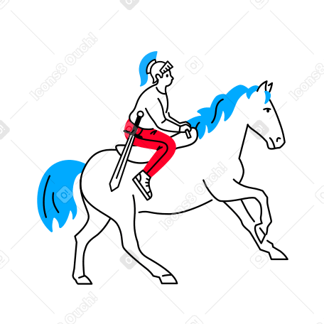 Knight riding a horse in medieval times PNG, SVG